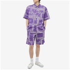 SOPHNET. Men's Bandana Short Sleeve Shirt in Purple