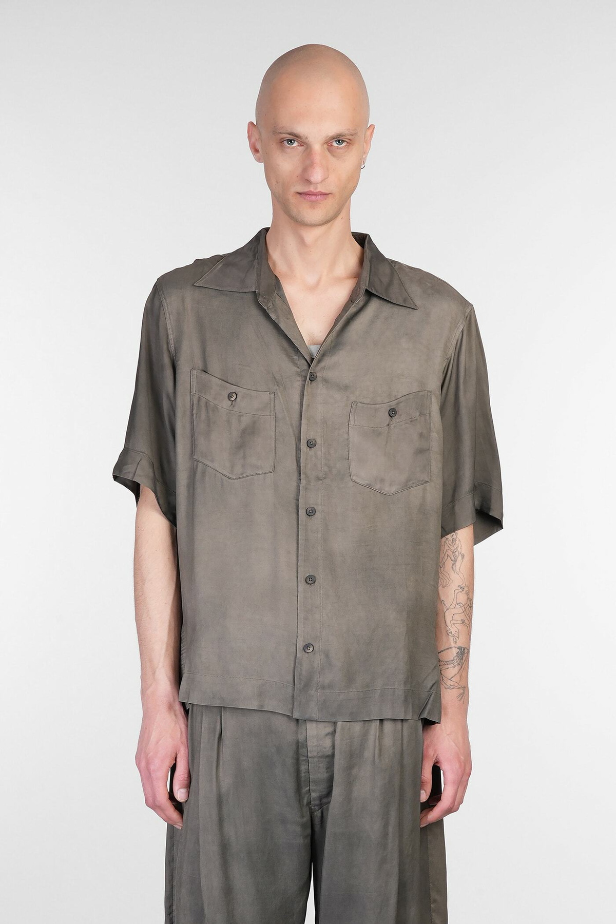 Ziggy Chen Shirt In Green Viscose