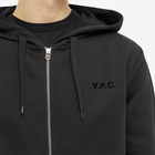 A.P.C. Men's A.P.C Quentin Zip Hoody in Black/Black