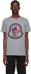 Moncler Grey Flocked Logo T-Shirt