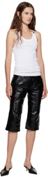 Jean Paul Gaultier White Overall Buckles Ribbed Tank Top