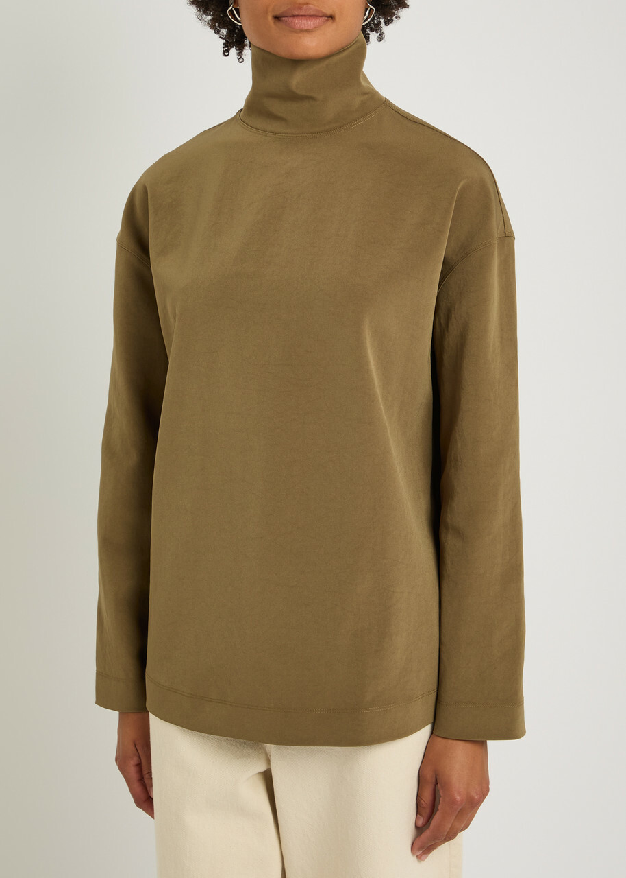 Nanushka Sitara Paper-jersey top Brown