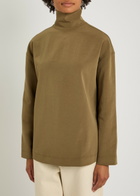Nanushka Sitara Paper-jersey top Brown