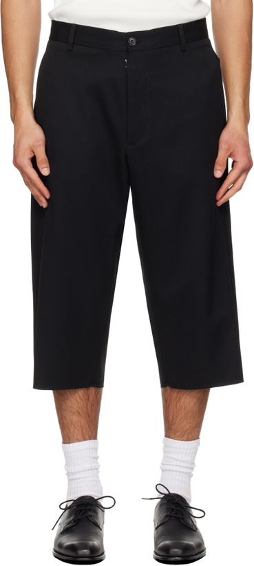Photo: MM6 Maison Margiela Black Virgin Wool Shorts