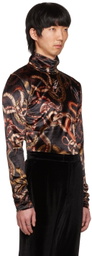 LU'U DAN Black Snake Print Turtleneck