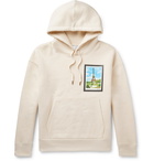 AMI - Eiffel Tower Appliquéd Fleece-Back Cotton-Blend Jersey Hoodie - Neutrals