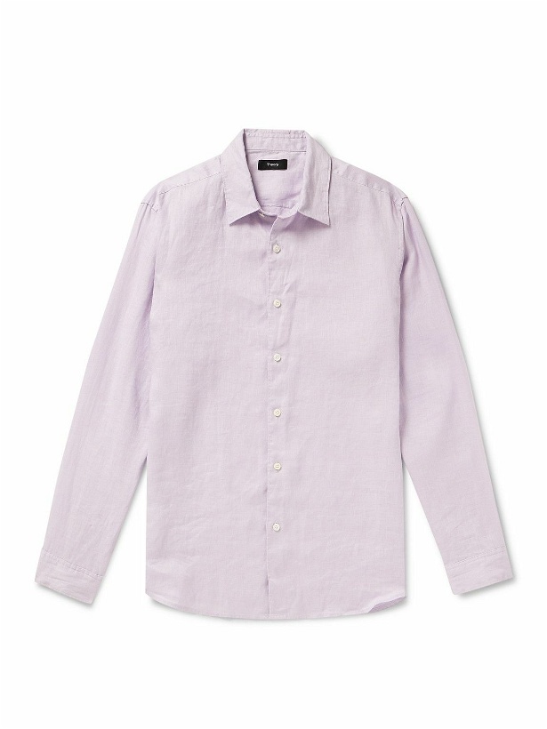 Photo: Theory - Irving Linen Shirt - Purple