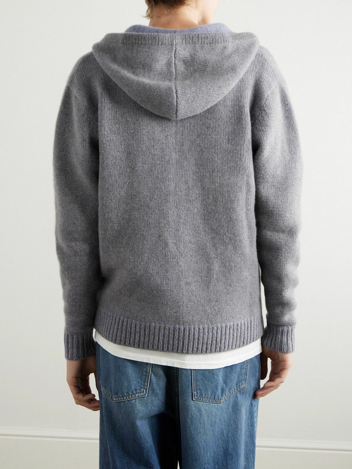 The Elder Statesman - Cashmere Zip-Up Hoodie - Gray The Elder