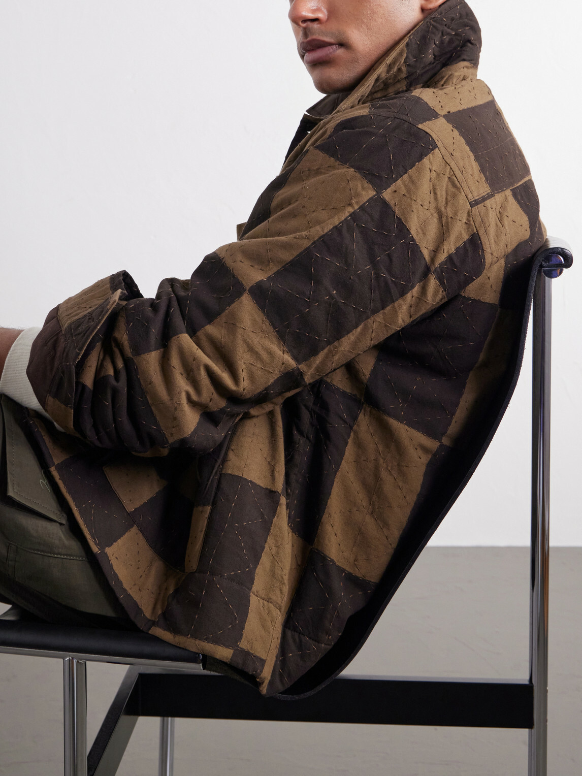 Kardo - Bodhi Embroidered Checked Cotton Blouson Jacket - Brown