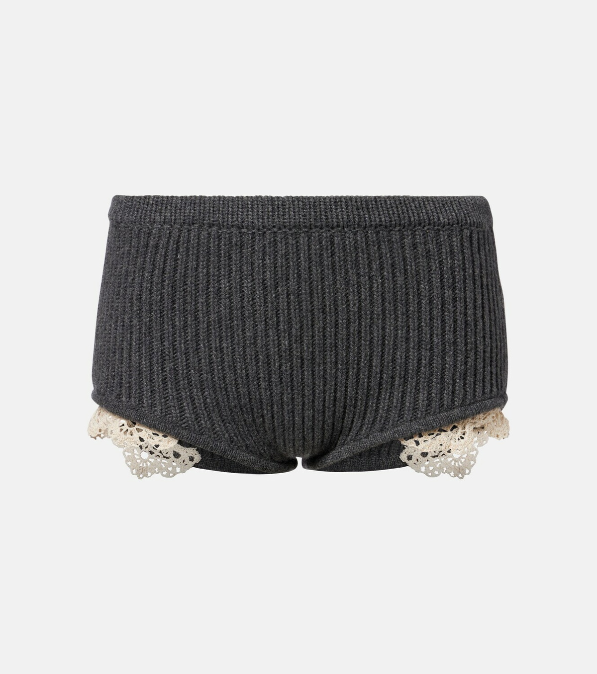 Magda Butrym Crochet-trimmed cashmere shorts