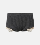 Magda Butrym Crochet-trimmed cashmere shorts