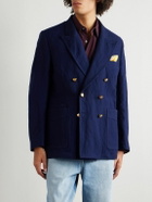 Drake's - MKIII Double-Breasted Twill Blazer - Blue