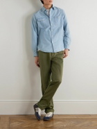 Oliver Spencer - Ashdown Straight-Leg Cotton-Twill Drawstring Trousers - Green