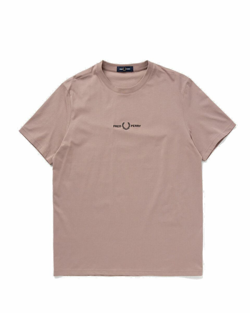 Photo: Fred Perry Embroidered T Shirt Pink - Mens - Shortsleeves