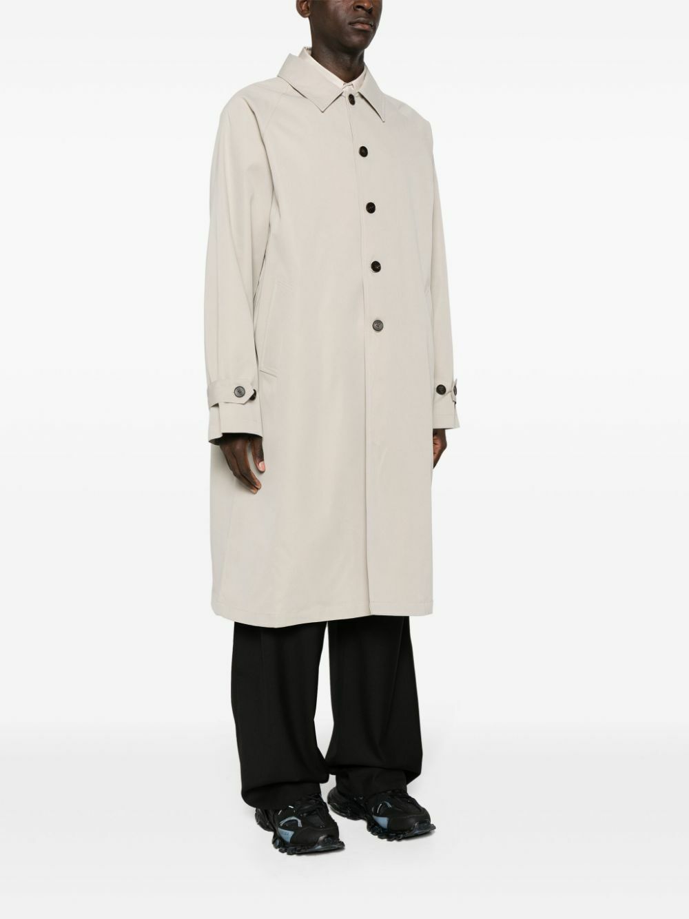 The Frankie Shop Neutral Emil Single-Breasted Trench Coat