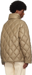 Jil Sander Brown Quilted Down Jacket