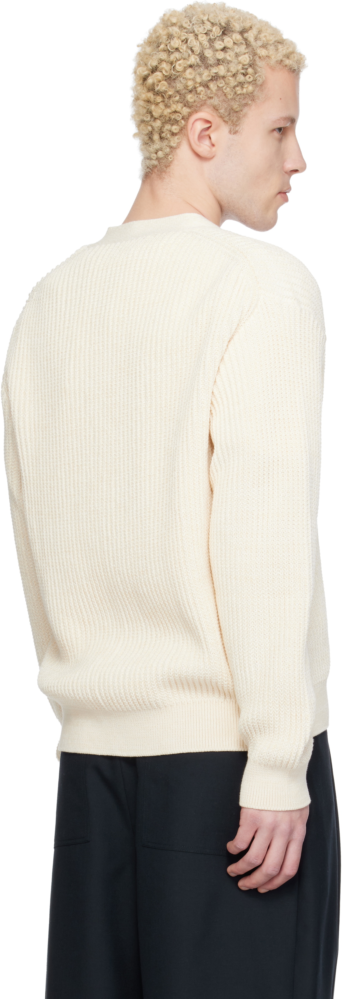 Maison Kitsuné Off-White Fox Head Cotton Ribbed Cardigan
