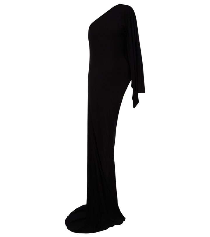 Photo: Gucci Asymmetric jersey maxi dress