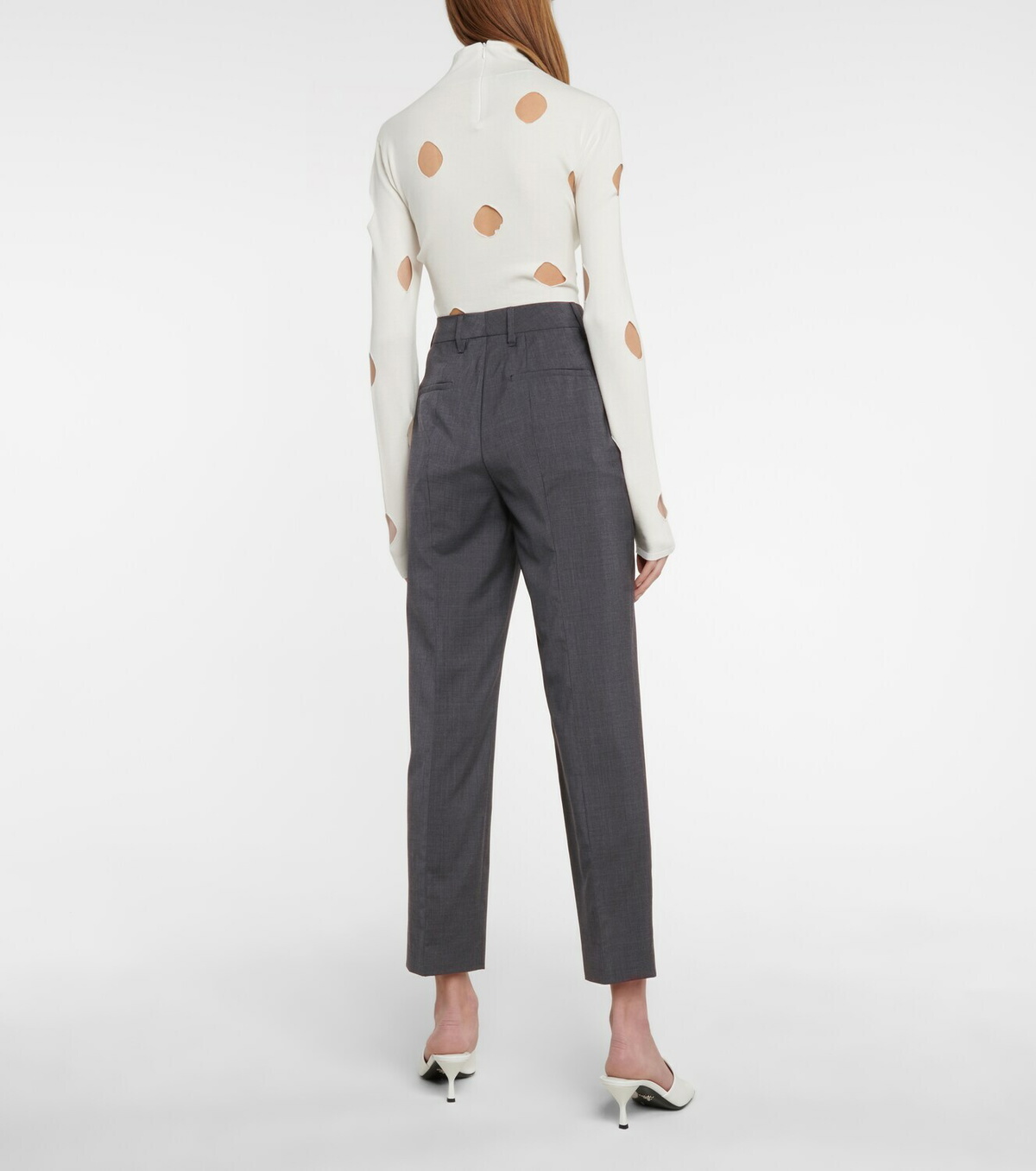 Prada High-rise virgin wool slim pants Prada