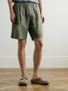 Folk - Assembly Wide-Leg Cotton-Blend Shorts - Green