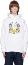Versace Jeans Couture White V-Emblem Garden Hoodie