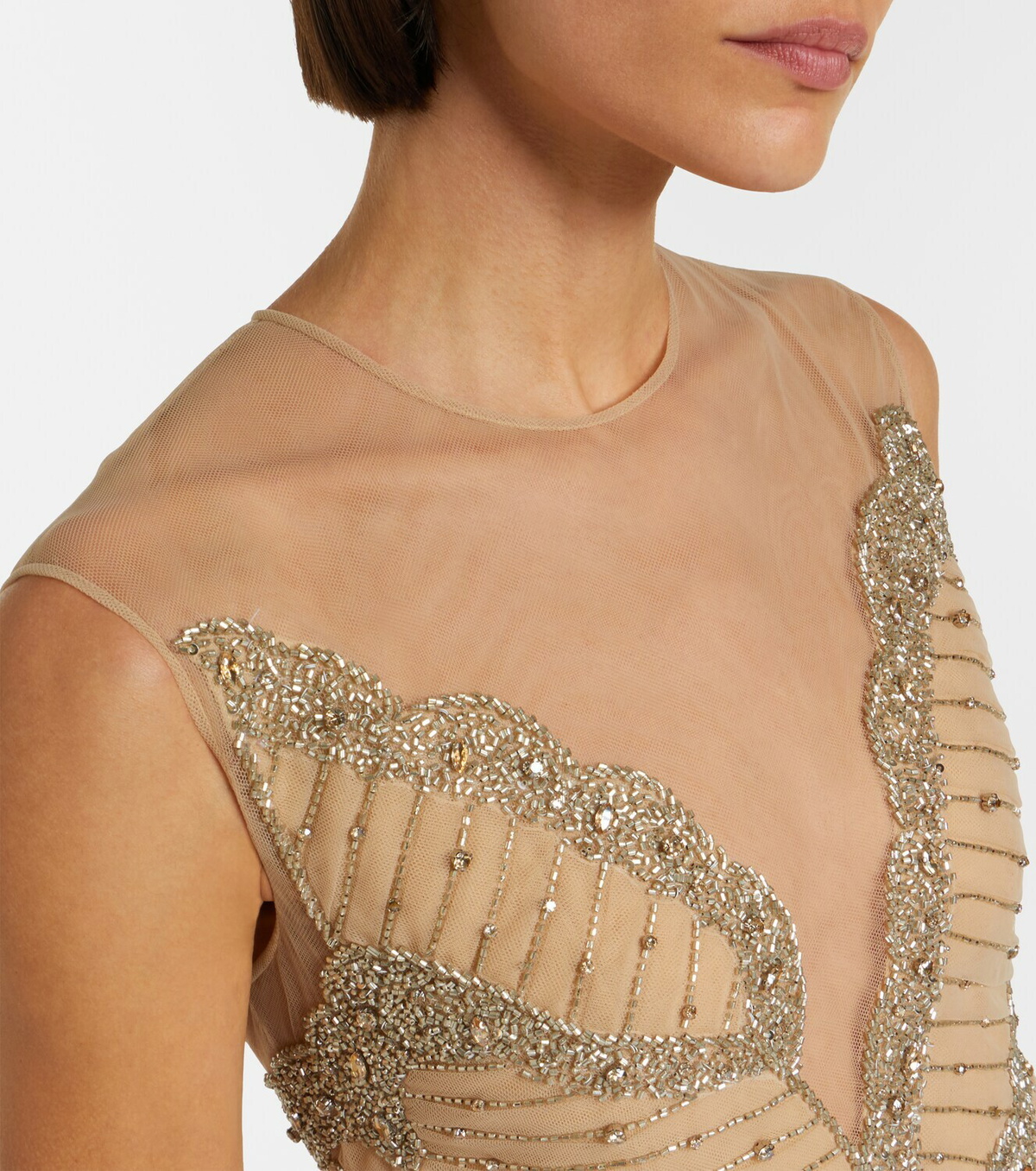 Costarellos Arabella embellished tulle gown
