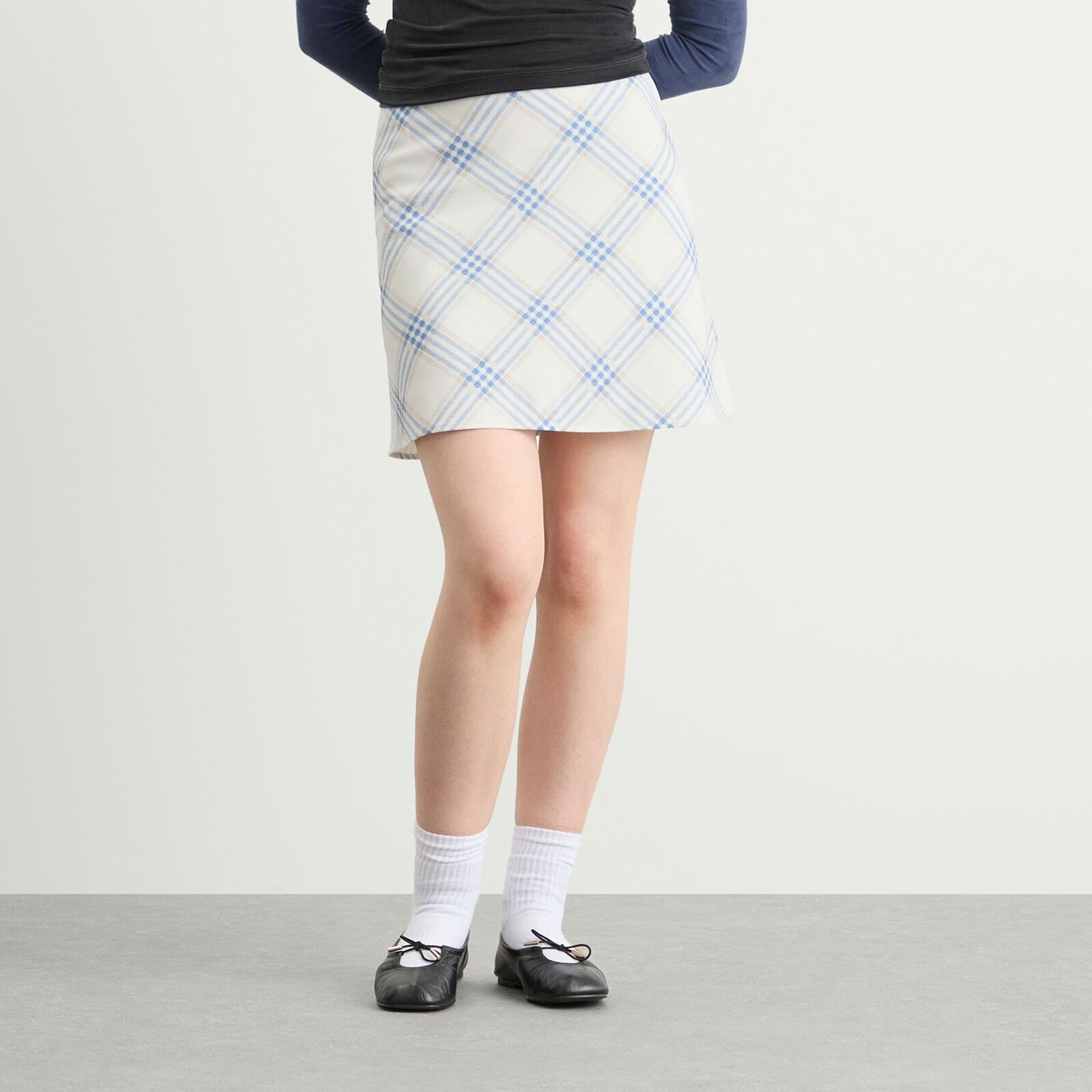 Kijun Women's Essential Check Mini Skirt in Blue