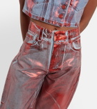 Ganni - Metallic barrel-leg jeans