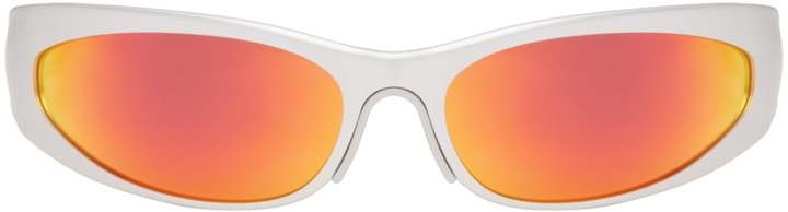 Photo: Balenciaga Silver Wraparound Sunglasses