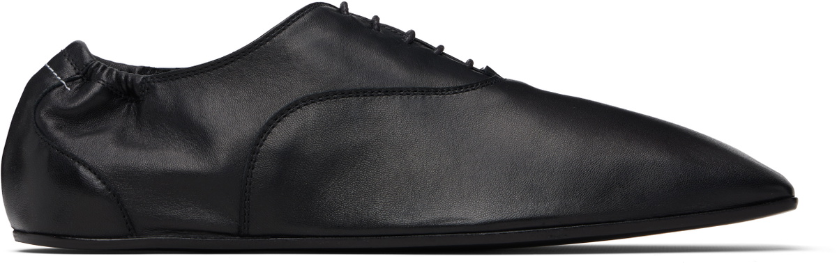 MM6 Maison Margiela Black Leather Oxfords