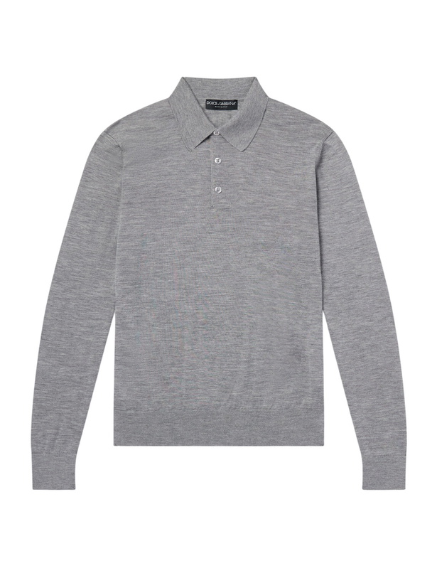 Photo: Dolce&Gabbana - Cashmere Polo Sweater - Gray