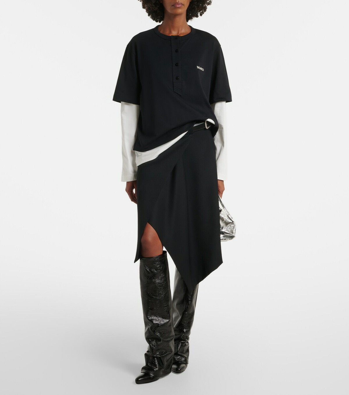 The Attico Layered cotton jersey T-shirt