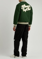 Billionaire Boys Club Logo-appliquéd Padded Felt Varsity Jacket Green