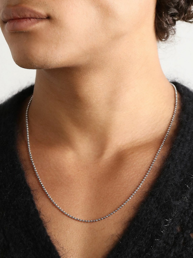 Photo: Greg Yuna - Mooncut 22-Inch 14-Karat White Gold Ball Chain Necklace