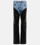 Agolde - Harley denim and leather-blend jeans