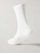 Pas Normal Studios - Control Logo-Intarsia Merino Wool-Blend Piqué Cycling Socks - White