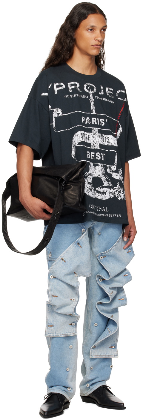 Y/Project Black Paris' Best' Pinched T-Shirt