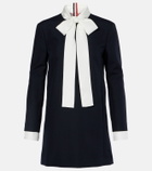 Thom Browne Silk-trimmed virgin wool minidress