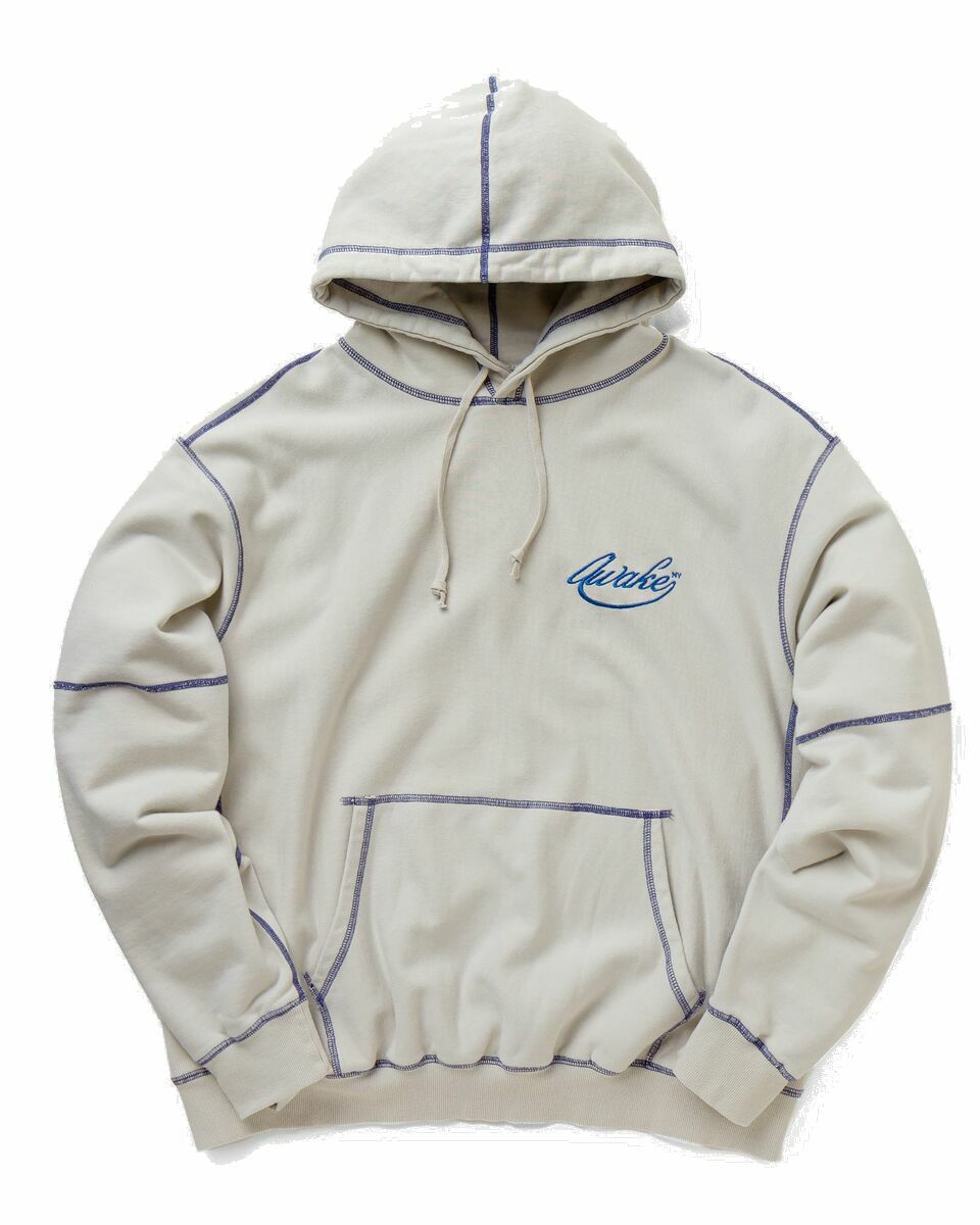 Photo: Awake Contrast Stitch Script Logo Hoodie White - Mens - Hoodies