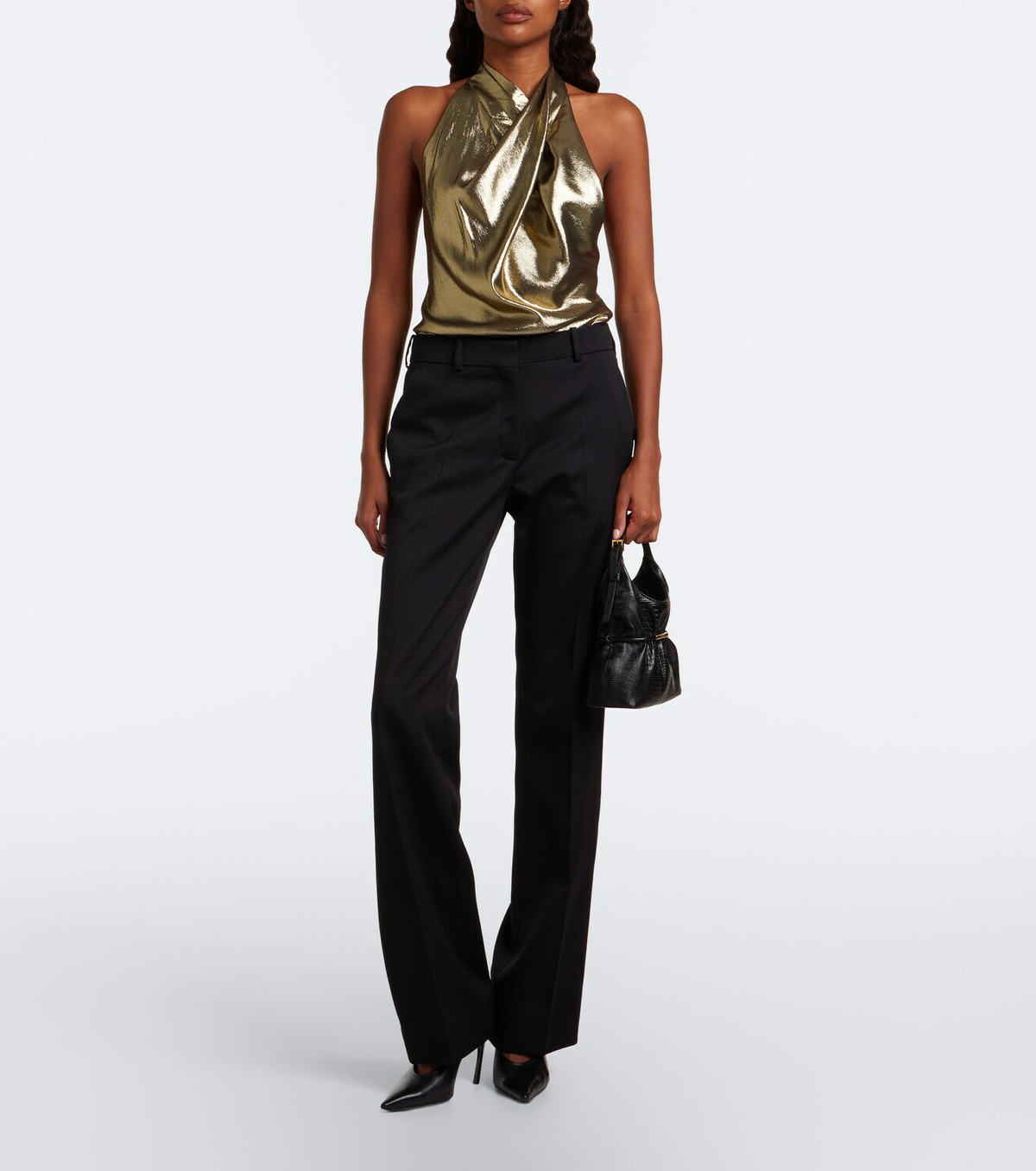 Balmain Sphynx Mini leather top-handle bag