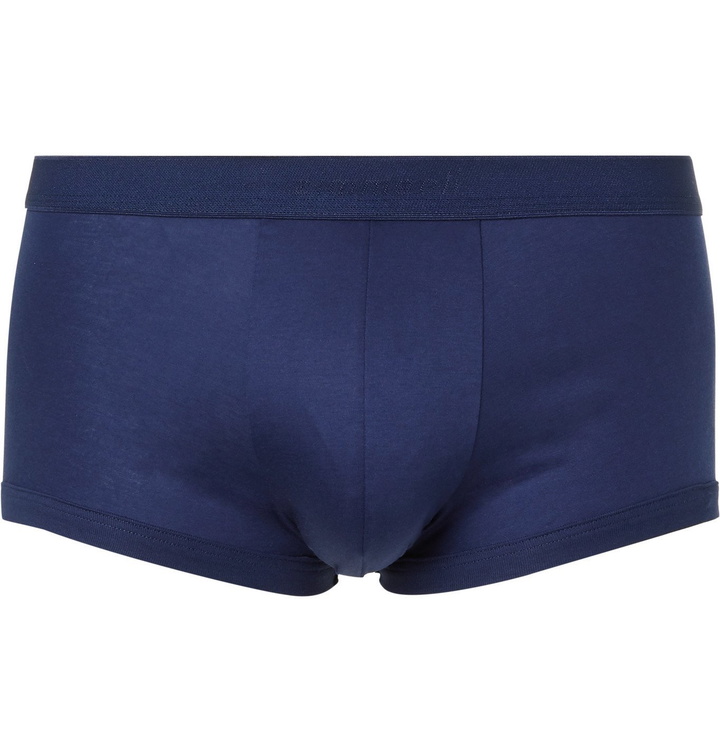 Photo: Zimmerli - Sea Island Cotton Boxer Briefs - Blue