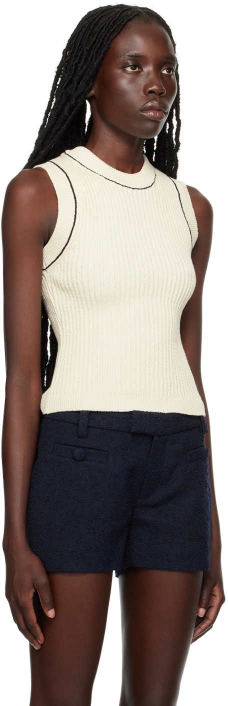 AMI Alexandre Mattiussi Off-White Ribbed Tank Top
