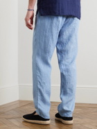 Oliver Spencer - Straight-Leg Linen Drawstring Trousers - Blue