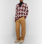 Gucci - Wool-Jacquard Sweater - Men - Burgundy