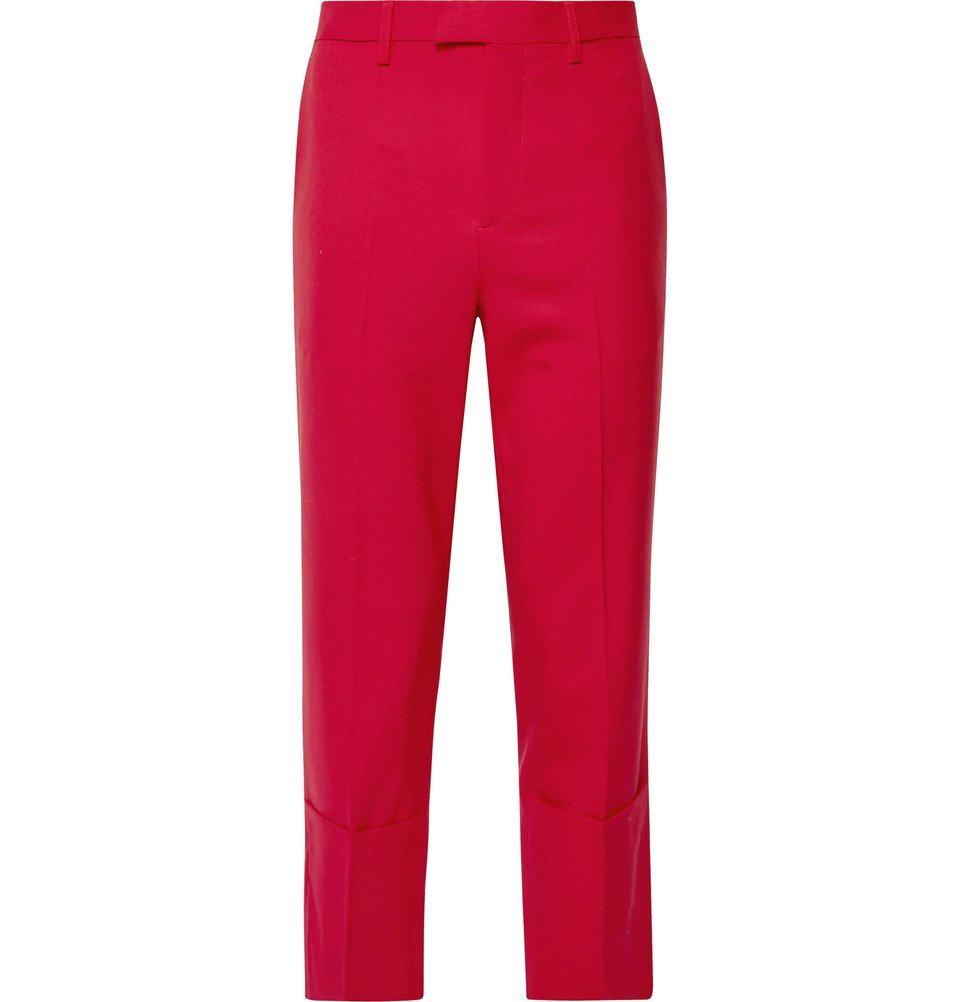 Raf Simons - Cropped Virgin Wool-Blend Trousers - Red Raf Simons