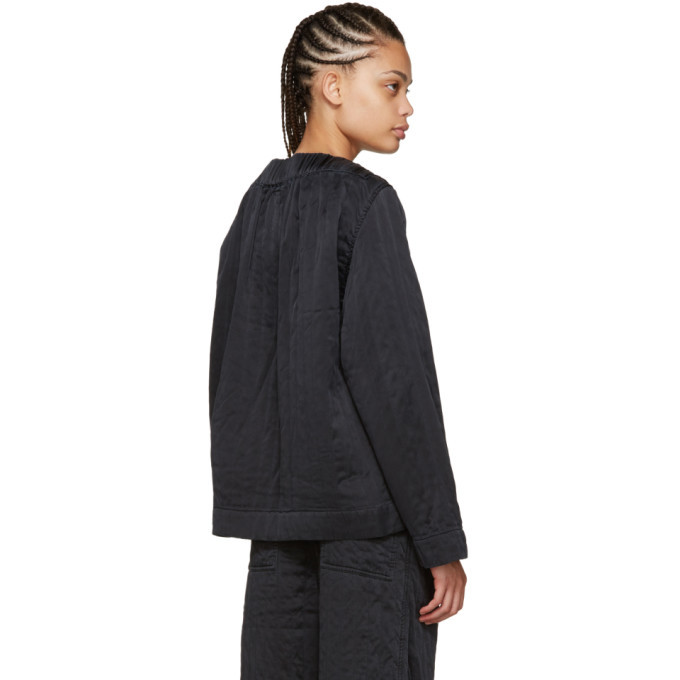 Craig Green Black Silk Ribbed Top
