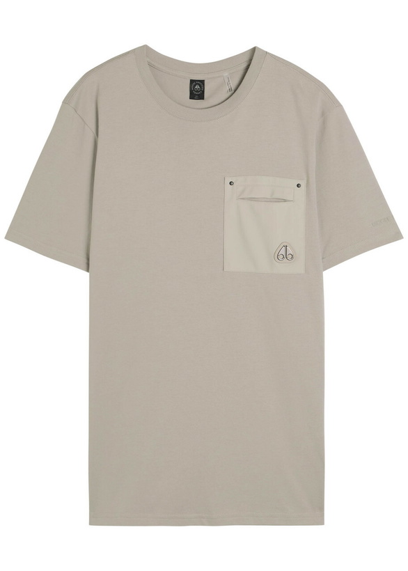 Photo: Moose Knuckles Dalon Logo-appliquéd Cotton T-shirt Taupe
