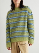 Marni - Striped Mohair-Blend Sweater - Green