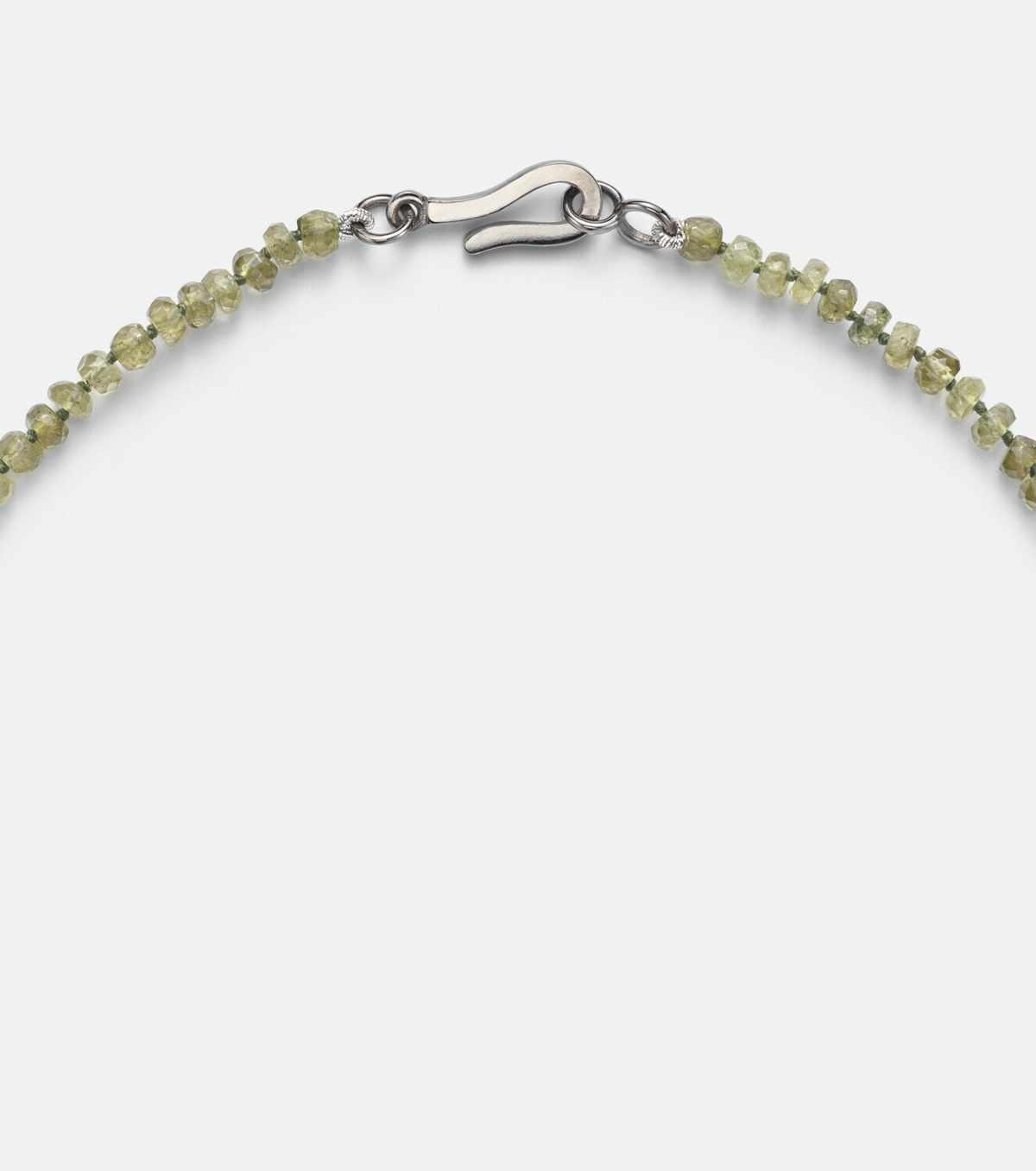 Ileana Makri 9kt white gold (375/1000) and sterling silver (925) beaded necklace with garnets and diamonds