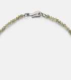 Ileana Makri 9kt white gold (375/1000) and sterling silver (925) beaded necklace with garnets and diamonds